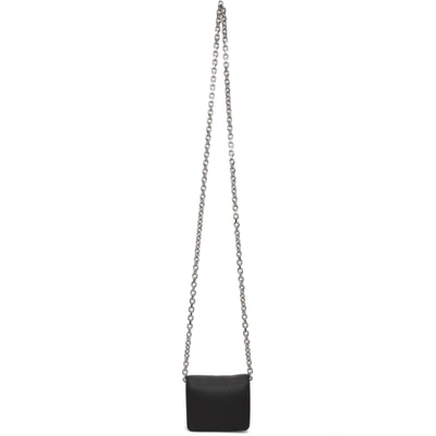 Shop Maison Margiela Black Stitch Chain Wallet Bag In T8013 Black