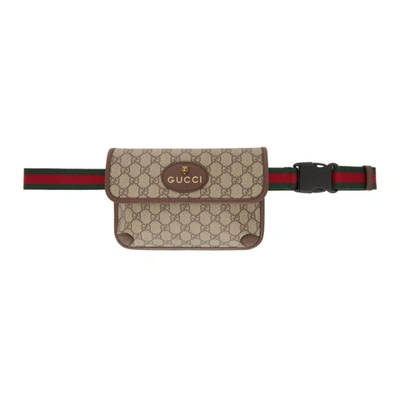 Shop Gucci Brown & Beige Vintage Gg Belt Bag In 8745 Brown