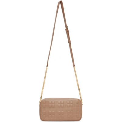 Shop Burberry Brown Quilted Camera Bag In Camel