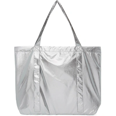 Shop Pushbutton Silver Metallic Bag