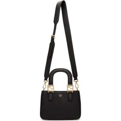 Shop Fendi Black Mini 'forever ' Bag In F0kur Black