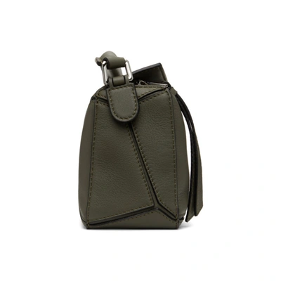 Shop Loewe Khaki Mini Puzzle Bag In 4160 Khaki