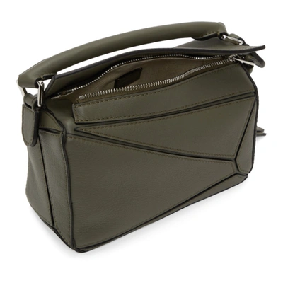 Shop Loewe Khaki Mini Puzzle Bag In 4160 Khaki