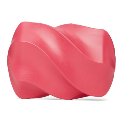 Shop Bottega Veneta Pink Whirl Spiral Clutch In 6603 Lolli