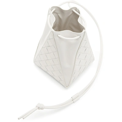 Shop Bottega Veneta White 'the Mini Knot' Shoulder Bag In 9132 Chalk