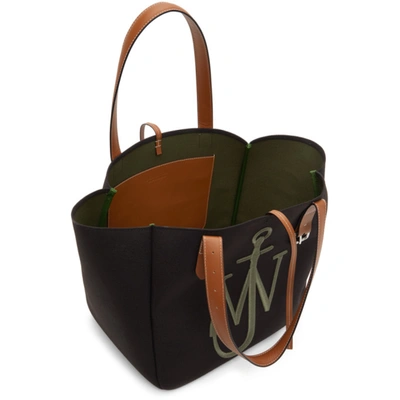 Shop Jw Anderson Black & Green Recycled Canvas Belt Tote In 993 Blk/gre