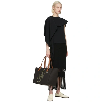 Shop Jw Anderson Black & Green Recycled Canvas Belt Tote In 993 Blk/gre