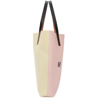 Shop Marni Pink And Beige Shopping Tote In Loc03 L Ros