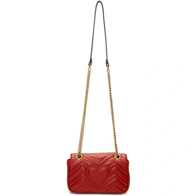 Shop Gucci Red Mini Gg Marmont 2.0 Shoulder Bag In 6433 Red