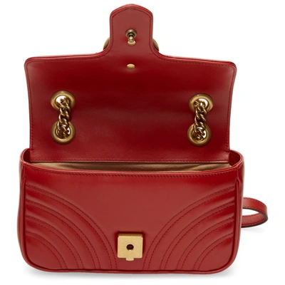 Shop Gucci Red Mini Gg Marmont 2.0 Shoulder Bag In 6433 Red