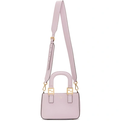 Shop Fendi Purple Leather Mini Tote In F1bze Anemo