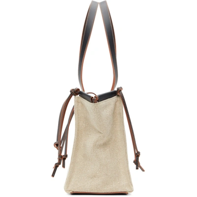 Shop Loewe Beige Linen Small Anagram Cushion Tote In 2165 Natura