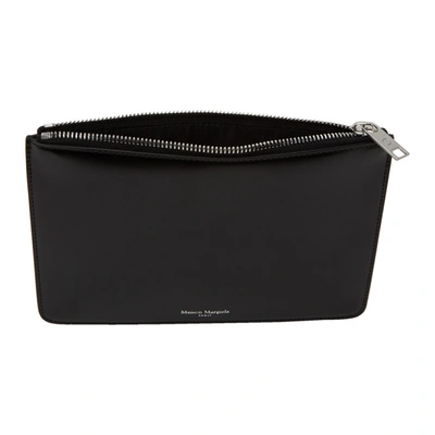 Shop Maison Margiela Black Leather Small Pouch In T8013 Black