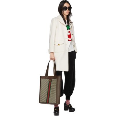Shop Gucci Brown & Beige Gg Ophidia Tote In 8745 Print