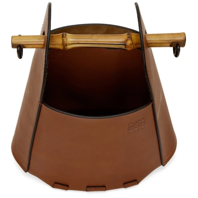 Shop Loewe Tan Bucket Bamboo Bag In 2530 Tan