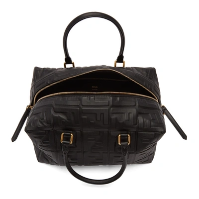 Shop Fendi Black Small 'forever ' Boston Bag In F15zw Black