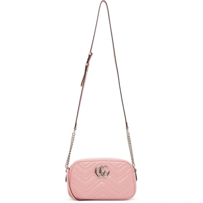 Shop Gucci Pink Small Gg Marmont 2.0 Camera Bag In 5815 Pink