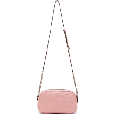 Shop Gucci Pink Small Gg Marmont 2.0 Camera Bag In 5815 Pink