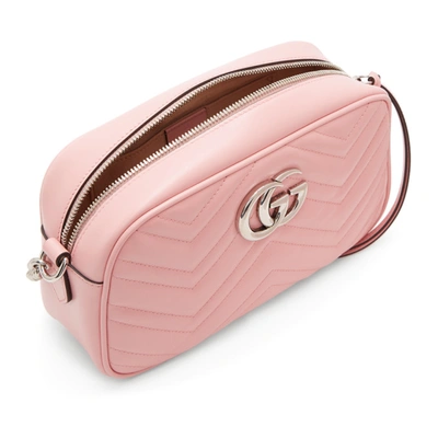 Shop Gucci Pink Small Gg Marmont 2.0 Camera Bag In 5815 Pink