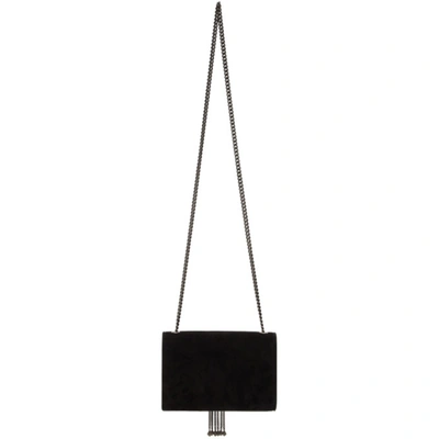 Shop Saint Laurent Black Suede Small Kate Bag In 1000 Black