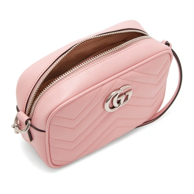 Shop Gucci Pink Mini Gg Marmont 2.0 Camera Bag In 5815 Pink