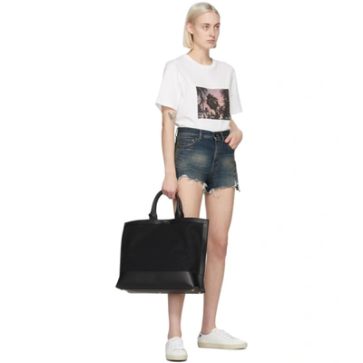 Shop Saint Laurent Black Shopping Tag Tote In 1000 Black