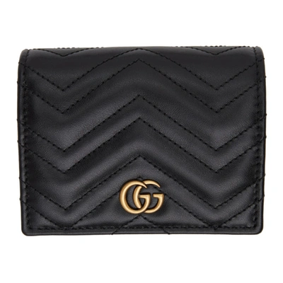 Shop Gucci Black Gg Marmont 2.0 Chain Wallet Bag In 1000 Black