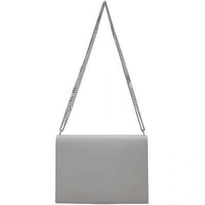 Shop Saint Laurent Grey Medium Cassandra Chain Wallet Bag In 1723 Granit