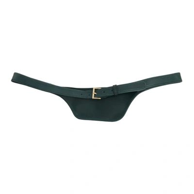 Shop Jacquemus Green 'la Banane' Belt Bag In Dark Green