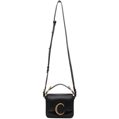 Shop Chloé Black Mini ' C' Bag In 001 Black