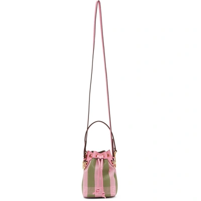 Shop Fendi Pink & Green Raffia Mini Mon Trésor Bag In F1bcx Pink