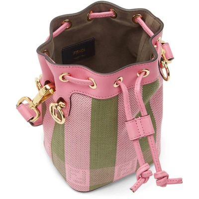 Shop Fendi Pink & Green Raffia Mini Mon Trésor Bag In F1bcx Pink