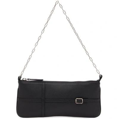 Shop Abra Black Belt Baguette Bag