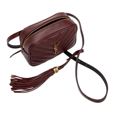 Shop Saint Laurent Burgundy Lou Belt Bag In 6475 Redleg