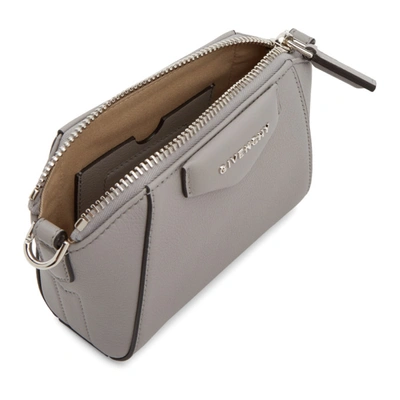 Shop Givenchy Grey Nano Antigona Bag In 058 Pearl