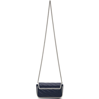 Shop Gucci Blue Torchon Gg Marmont Bag In 4186 Blue