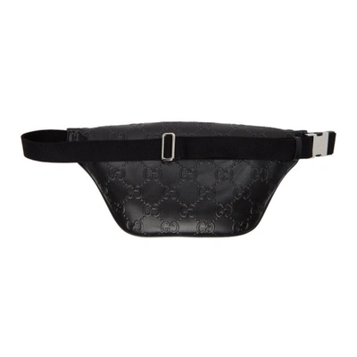 Shop Gucci Black Gg Embossed Belt Bag In 1000 Black/black/bla