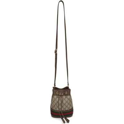 Shop Gucci Beige Mini Gg Ophidia Bucket Bag In 8745 Beige