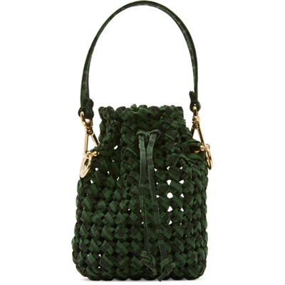 Shop Fendi Green & Brown Mini Braided Mon Trésor Bag In F0u4d Green