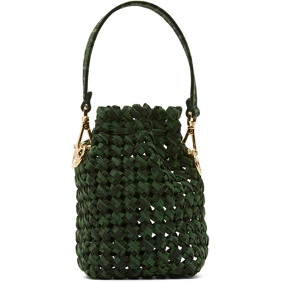Shop Fendi Green & Brown Mini Braided Mon Trésor Bag In F0u4d Green