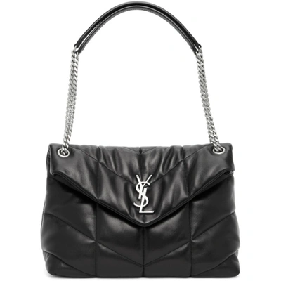 Shop Saint Laurent Black Medium Loulou Puffer Bag In 1000 Black