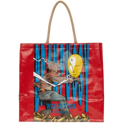 Shop Erl Multicolor 'money Makes Me Ugly' Tote In 1 Red