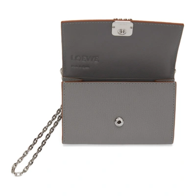 Shop Loewe Grey Anagram Chain Wallet Bag In 1615 Smoke