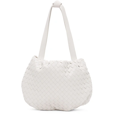 Shop Bottega Veneta White Small 'the Bulb' Bag In 9143 Chalk