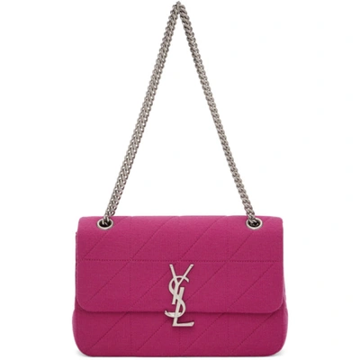 Shop Saint Laurent Pink Wool Medium Jamie Bag In 5503 Pink