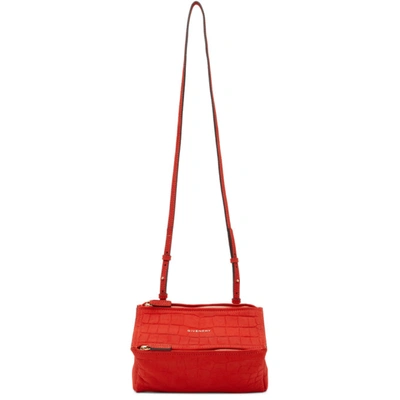 Shop Givenchy Red Mini Pandora Bag In 600 Red