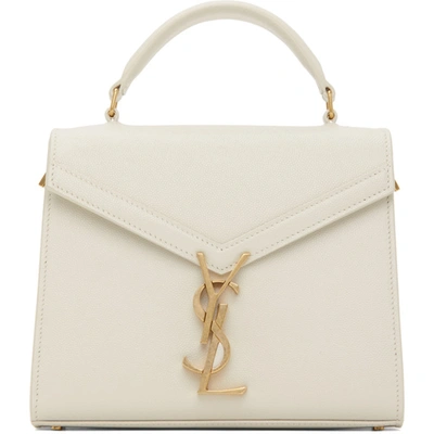 Shop Saint Laurent Off-white Mini Cassandra Bag In 9207 White