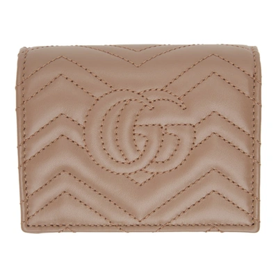 Shop Gucci Taupe Gg Marmont 2.0 Chain Wallet Bag In 5729 Porcel