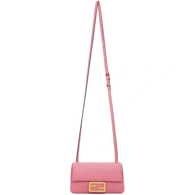 Shop Fendi Pink Mini Baguette Wallet Bag In F082f Pink