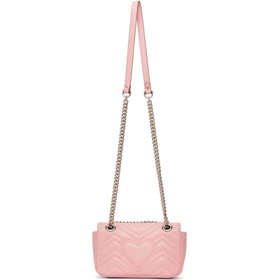 Shop Gucci Pink Mini Gg Marmont 2.0 Shoulder Bag In 5815 Pink